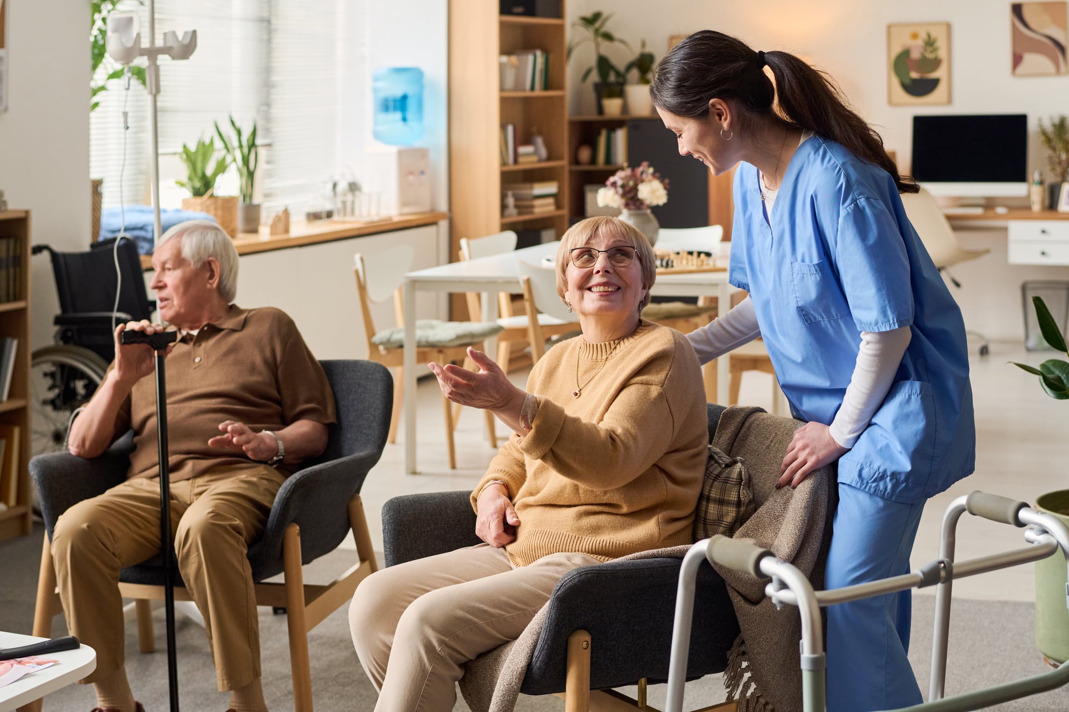 Senior Woman Receiving Caregiver Support in home